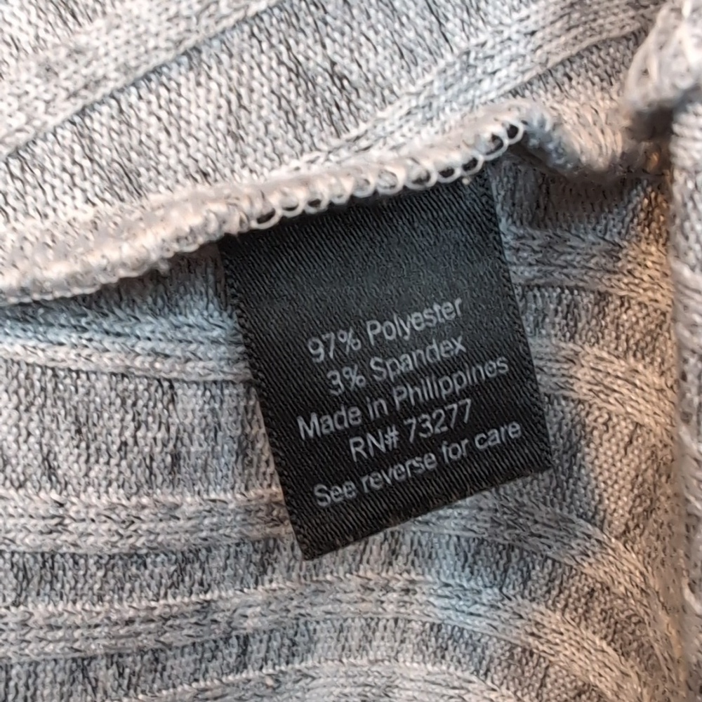 Simply Vera Wang Wind Chime Gray Ribbed Cowl Turtleneck Sweater Sz XL - Picture 12 of 13